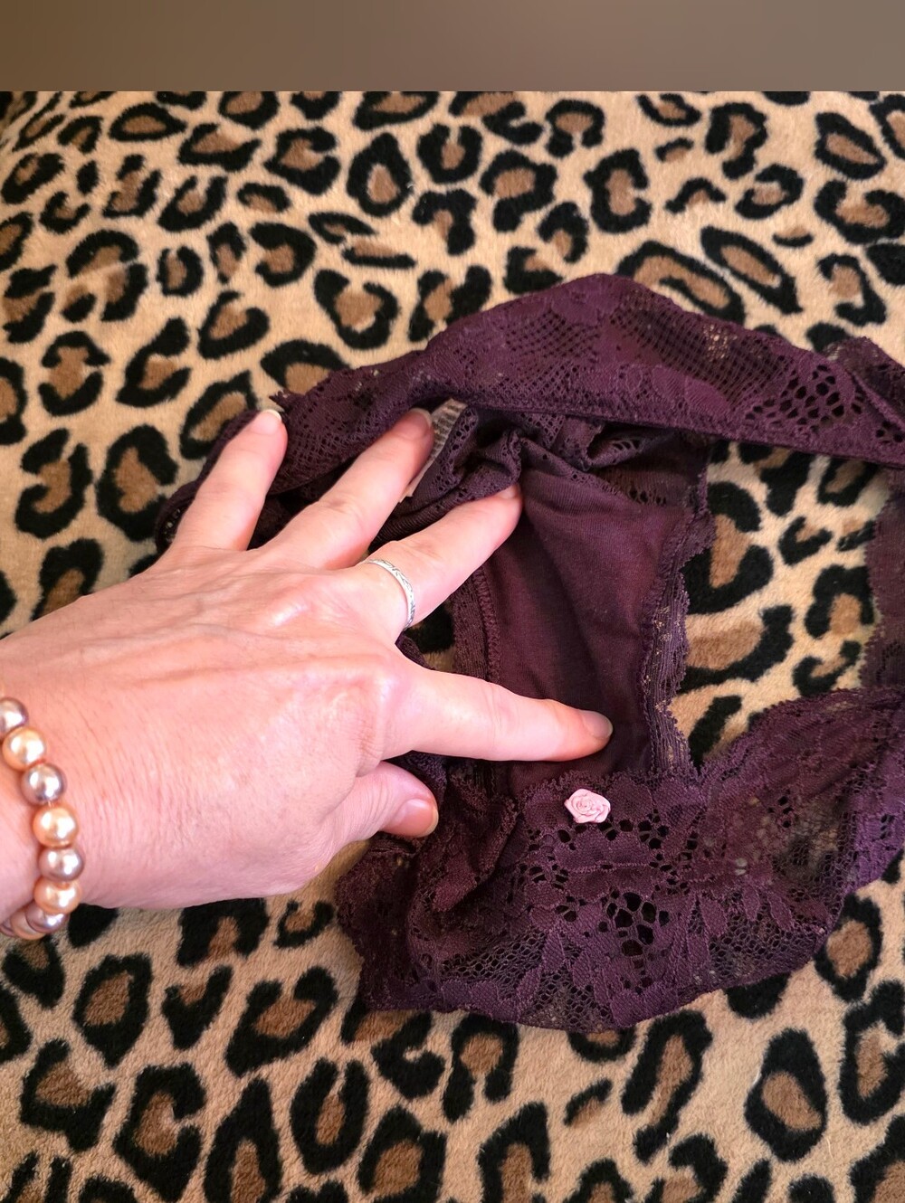 WW Victoria's Secret Purple Lace Panties Dream Angels Bikini Well Loved - Picture 3 of 4